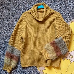 Roolee Mustard Cozy Giesel Sweater Turtleneck